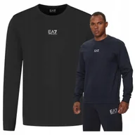 Bluzy męskie - Emporio Armani EA7 Granatowa Bluza Męska bez kaptura Sportowa PREMIUM Emporio Armani EA7 Granatowa Bluza Męska bez kaptura Sportowa PREMIUM r.M - miniaturka - grafika 1