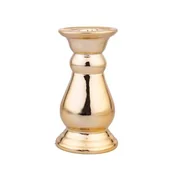 Świeczniki - Świecznik porcelanowy złoty 7 x 7 x 13,5 cm - miniaturka - grafika 1