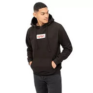 Bluzy męskie - Nasa Męska bluza z kapturem z logo, czarna, XXL - miniaturka - grafika 1