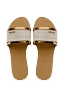Klapki i japonki damskie - Havaianas klapki YOU TRANCOSO PREMIUM damskie kolor złoty 4146063.1856 - miniaturka - grafika 1