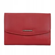 Portfele - Pojemny Czerwony Damski Portfel Bellugio Skóra Naturalna RFID - miniaturka - grafika 1