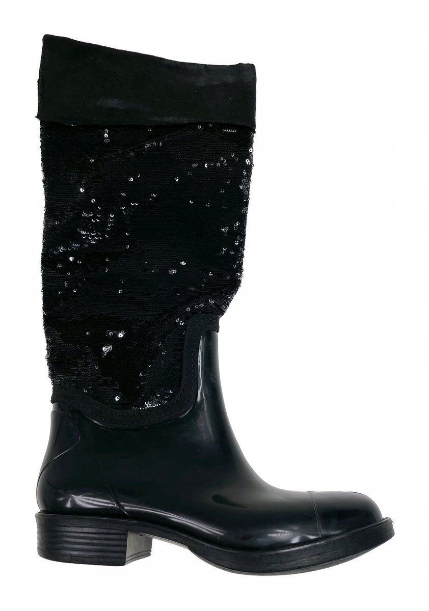 Czarne kozaki/kalosze płaskie TwoLips 36