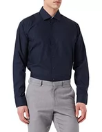 Koszule męskie - Seidensticker Męska koszula biznesowa - ekstra slim fit - nie wymaga prasowania - kołnierz kent - długi rękaw - 100% bawełna, granatowy, 42 - miniaturka - grafika 1