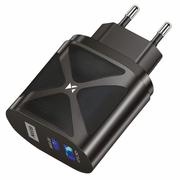 Ładowarki do telefonów - Ładowarka Sieciowa GaN 65W z portami USB, USB C wspiera szybkie ładowanie czarna (WWCGM1) - miniaturka - grafika 1