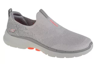 Sneakersy damskie - Skechers Damskie sneakersy Go Walk 6 Glimmering, Szare tekstylne wykończenie koralowe, 41 EU - grafika 1