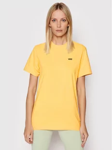 Vans T-Shirt Left Chest Logo VN0A7RSR Żółty Regular Fit - Koszulki sportowe damskie - miniaturka - grafika 1