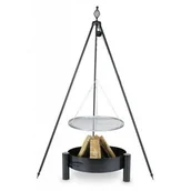 Ruszty - Farmcook Grill ogrodowy na trójnogu z rusztem ze stali nierdzewnej 70cm Czarny + Palenisko ogrodowe PAN 38 80cm - miniaturka - grafika 1