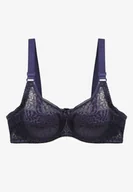 Biustonosze - Granatowy Biustonosz z Koronki z Usztywnieniem i Regulowanymi Ramiączkami Vikiisol - Born2be - miniaturka - grafika 1