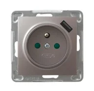 Gniazdka elektryczne - Gniazdo pojedyncze Ospel Impresja GP-1YZPUSB/m/23 z uziemieniem z przesłonami z ładowarką USB 2,1A tytanowe - miniaturka - grafika 1