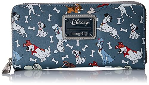 Loungefly Disney Dogs Wallet Zip Around Clutch Sztuczna skóra, szary, jeden rozmiar, portfel zapinany na zamek błyskawiczny