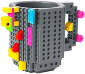 Kubki dla dzieci - KUBEK KLOCKOWY DUŻY 350ML + ZESTAW KLOCKÓW DLA DZIECI na zimne i CIEPŁE - miniaturka - grafika 1