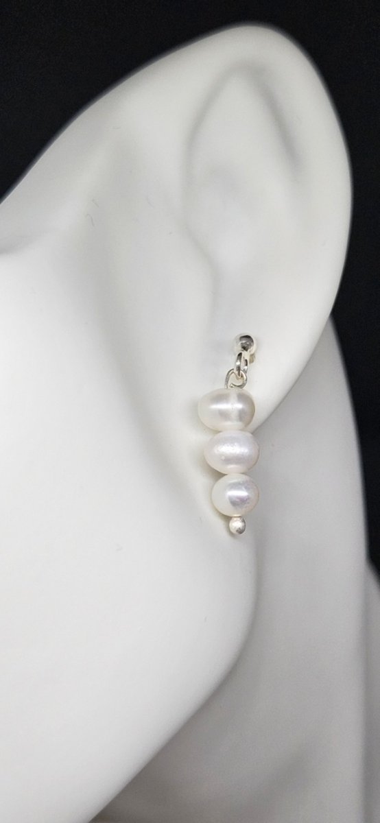 Kolczyki srebrne z naturalnymi perłami