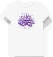 Koszulki i topy damskie - Koszulka damska biała z motywem fioletowej agawy S - miniaturka - grafika 1