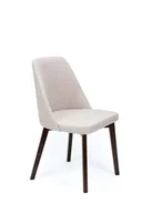 Krzesła - Flavio 1 krzesło tapicerowane beżowe nogi orzech - miniaturka - grafika 1