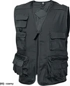 Kamizelki męskie - CERVA CORONA - lekka kamizelka z kieszeniami i metalową obręczą do podpięcia karabińczyka - czarny L - miniaturka - grafika 1