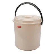 Inne artykuły do sprzątania - Wiadro 16 l z pokrywą beżowe - miniaturka - grafika 1