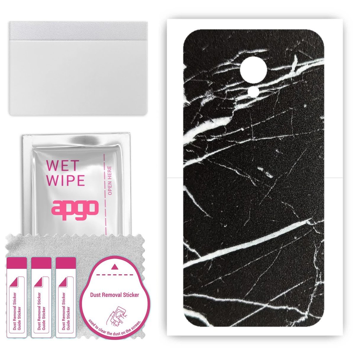 Folia naklejka skórka strukturalna na TYŁ do Meizu M8c - Marmur Ciemny - apgo SKINS