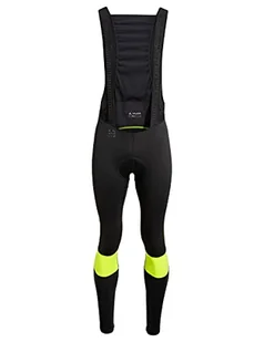 VAUDE Męskie spodnie męskie Kuro Warm Bib Tights, żółty neonowy, L - Spodnie rowerowe - miniaturka - grafika 1