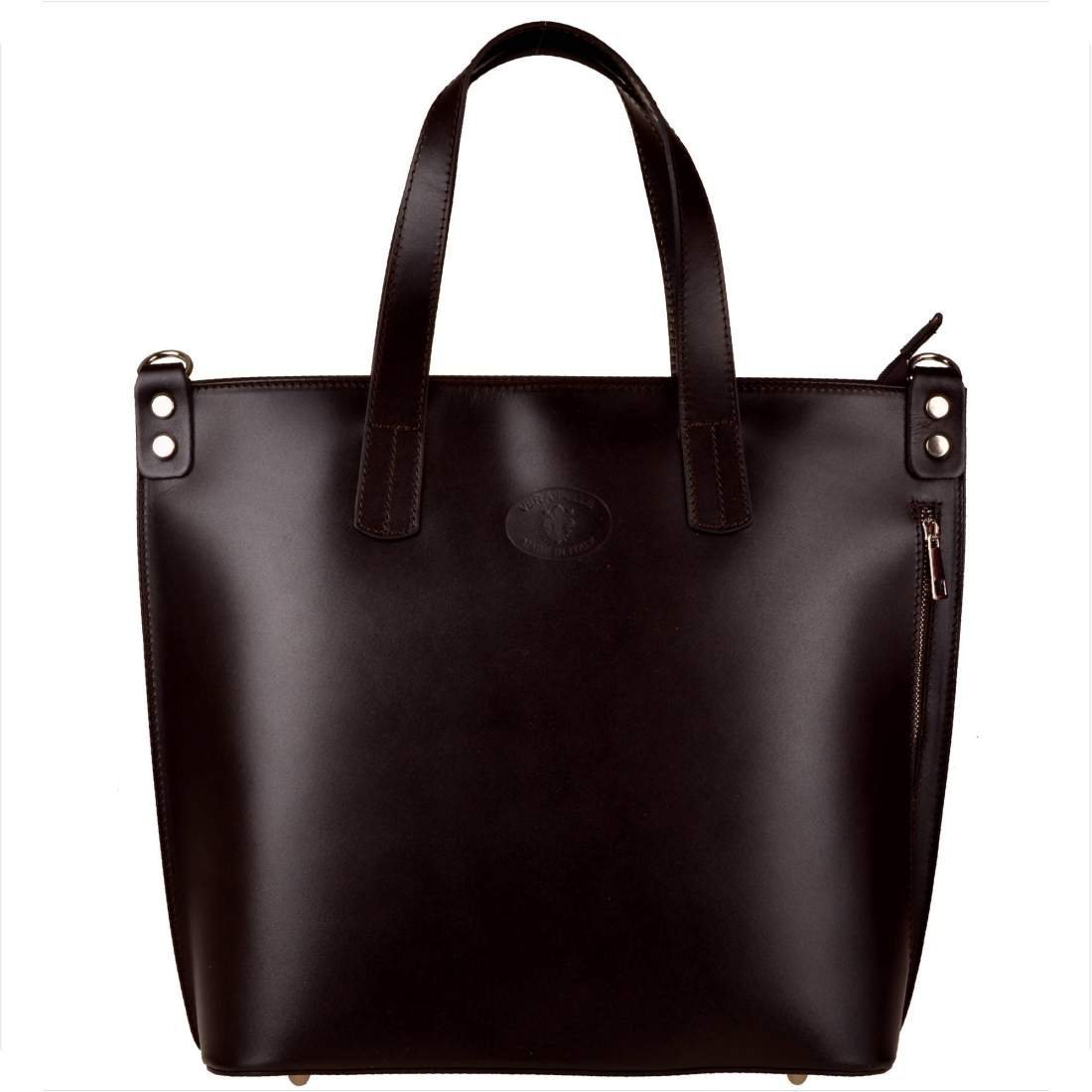 Vezze torba skórzana shopper bag brąz czekolada XL