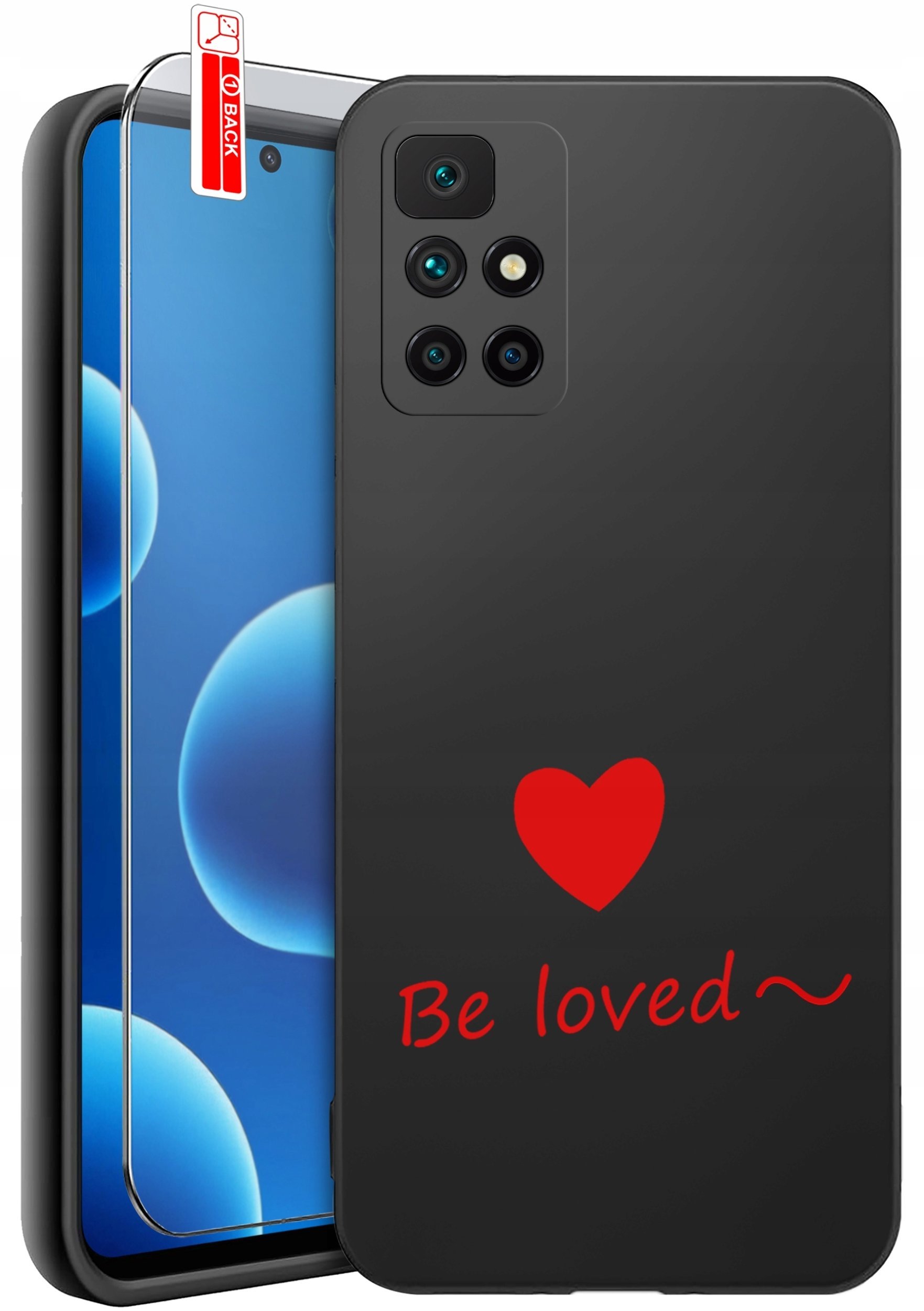 krainaGSM Etui Do Xiaomi Redmi 10 Wzory Silikonowe Matt Case + Szkło 9H