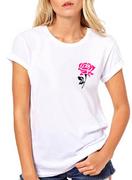 Koszulki i topy damskie - Koszulka T-Shirt Damski z krótkim rękawem nadruk Mała Róża - miniaturka - grafika 1
