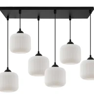 Lampy sufitowe - Lampa sufitowa wisząca Riffle loft 6xE27 klosz walec czarny/biały Light Home LH - miniaturka - grafika 1