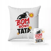 Gadżety dla niej i dla niego - ZESTAW PODUSZKA + kubek Prezent dla taty + IMIĘ - miniaturka - grafika 1