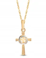 Biżuteria dla dzieci - ZŁOTY KOMPLET CHRZEST KOMUNIA BIERZMOWANIE 585 - miniaturka - grafika 1