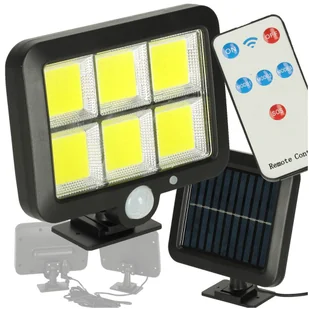 Lampa Solarna Zewnętrzna 120 LED Ogrodowa z Czujnikiem Ruchu i Zmierzchu - Lampy ogrodowe - miniaturka - grafika 1