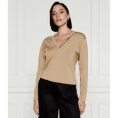 Swetry damskie - Karl Lagerfeld Sweter | Straight fit | z dodatkiem jedwabiu - miniaturka - grafika 1