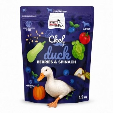 SYTA MICHA Karma sucha kaczka, jagody i szpinak 1,5 kg pies