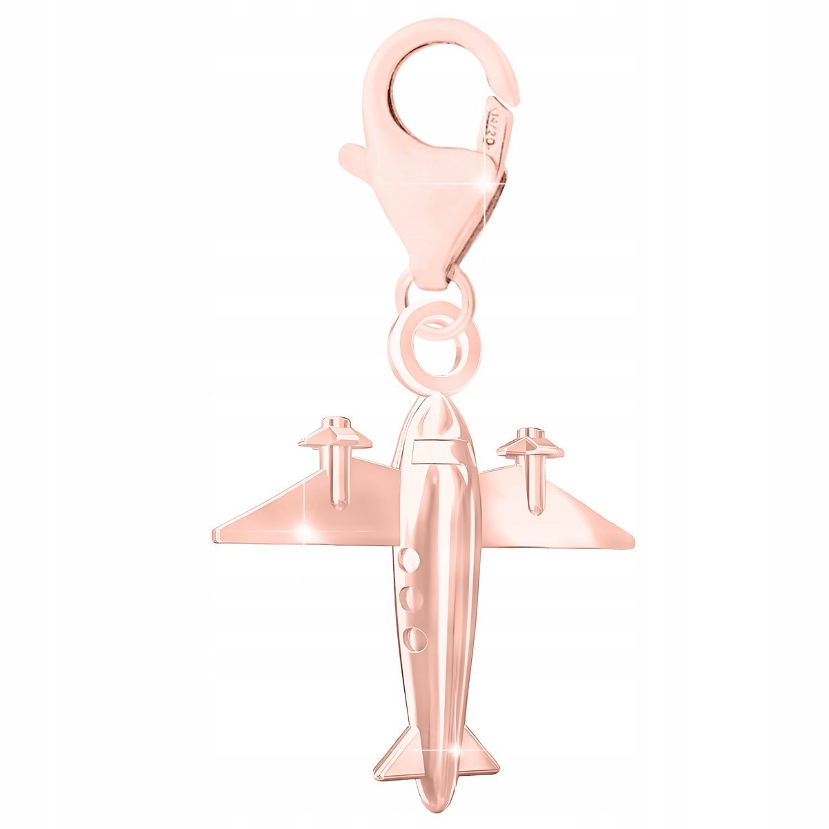 Zawieszka Pozłacana z Samolotem Wiszący Samolot Samolocik Plane SREBRO 925