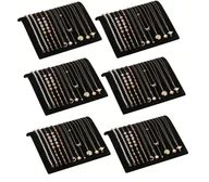 Biżuteria - akcesoria - zestaw 6 stojaków na biżuterię, stojak na naszyjniki, aksamitny stojak na biżuterię, stojak na bransoletki, stojak na biżuterię, stojak na łańcuszki do sklepów jubilerskich, stojak na bransoletki, bransoletki na kostki, naszyjniki - miniaturka - grafika 1