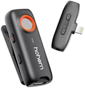 Akcesoria fotograficzne - Mikrofon bezprzewodowy Hohem Lavalier MIC-01 (1 TX + 1 RX) czarny ze złączem Lightning - miniaturka - grafika 1