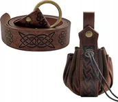 Stroje karnawałowe - STRÓJ PRZEBRANIE SZLACHCIC RYCERZ ŚREDNIOWIECZNY COSPLAY AKCESORIA PASEK - miniaturka - grafika 1