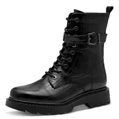 Botki damskie - Tamaris Damskie sztyblety Lace Boot Flat 1-25228-45, Black Croco, 38 EU, Czarny, krokodyl, 38 EU - miniaturka - grafika 1