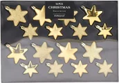 Bombki - Koopman Zestaw 16 bombek choinkowych 6cm Złote gwiazdki - miniaturka - grafika 1