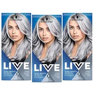 Farby do włosów i szampony koloryzujące - Schwarzkopf Live Ultra Brights or Pastel Farba do włosów 2w1 półtrwała do 15 myć 098 Steel Silver, trójpak (3x142 ml) - miniaturka - grafika 1