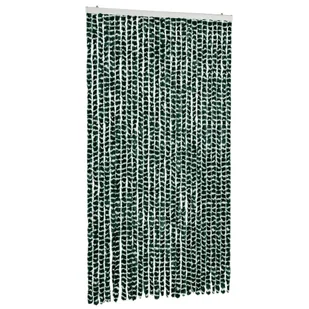 vidaXL Zasłona Fly zielono-biała 118x220 cm szenilowa - Zasłony - miniaturka - grafika 1
