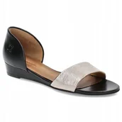 Sandały damskie - Czarne sandały damskie Maciejka01971-67 stylowe wsuwane skóra r.39 - miniaturka - grafika 1