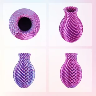 Dwukolorowy filament jedwabny PLA ERYONE 1kg - Różowa czerwień i jasnoniebieski - Filamenty i akcesoria do drukarek 3D - miniaturka - grafika 1