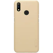 Etui i futerały do telefonów - Nillkin Super Frosted Shield - Etui Realme 3 Pro (Realme X Lite) (Golden) - miniaturka - grafika 1