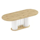 Stoły - Stół rozkładany CESARO Dąb artisan + Biały SZYBKA WYSYŁKA - miniaturka - grafika 1