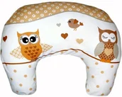 Poduszki do karmienia - Rogal poduszka fasolka dziecięca do karmienia BAWEŁNA - Sowy na rowerach beż - miniaturka - grafika 1