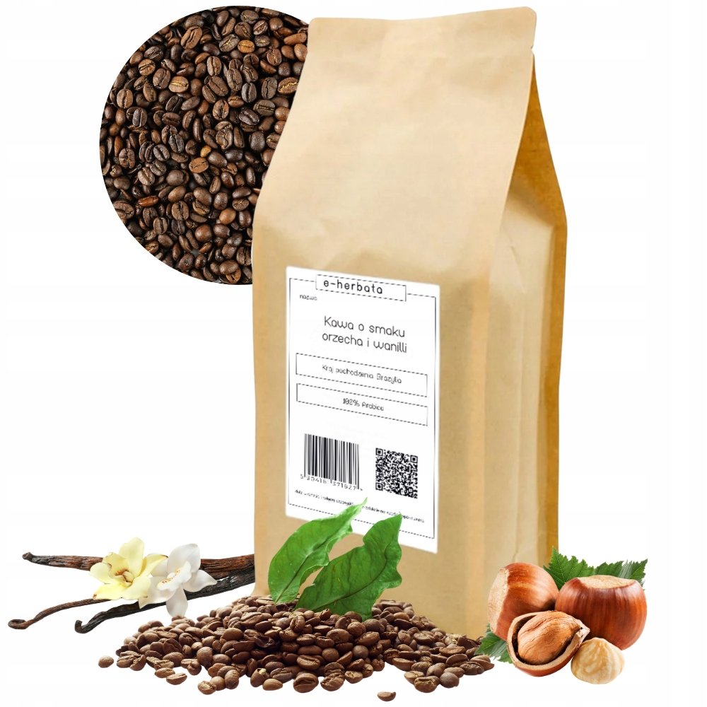 Kawa Ziarnista Arabica O Smaku Orzecha I Wanilii Brazylia Do Ekspresu 1KG