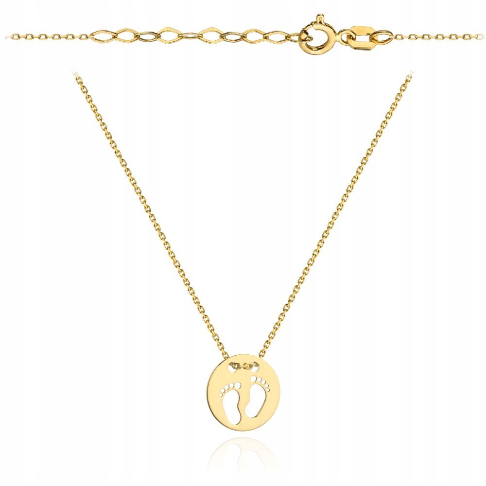 Złoty naszyjnik celebrytka stópki stópki dziecięce pr.585