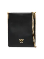 Torebki damskie - PINKO Torebka Flat Satchel AI 25-26 PCPL 105352 A0QO Czarny - miniaturka - grafika 1