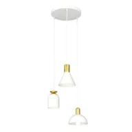 Lampy sufitowe - Fox lampa wisząca 3xE27 biała/złota 1403/3PREM - miniaturka - grafika 1