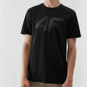 Koszulki męskie - Koszulka Męska 4F T-shirt Czarny Logo M Czarny - miniaturka - grafika 1