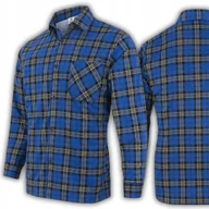 Koszule męskie - KOSZULA FLANELOWA MĘSKA BAWEŁNIANA W KRATĘ KLASYCZNA STYLOWA PRAKTYCZNA S BLUE-YELLOW - miniaturka - grafika 1